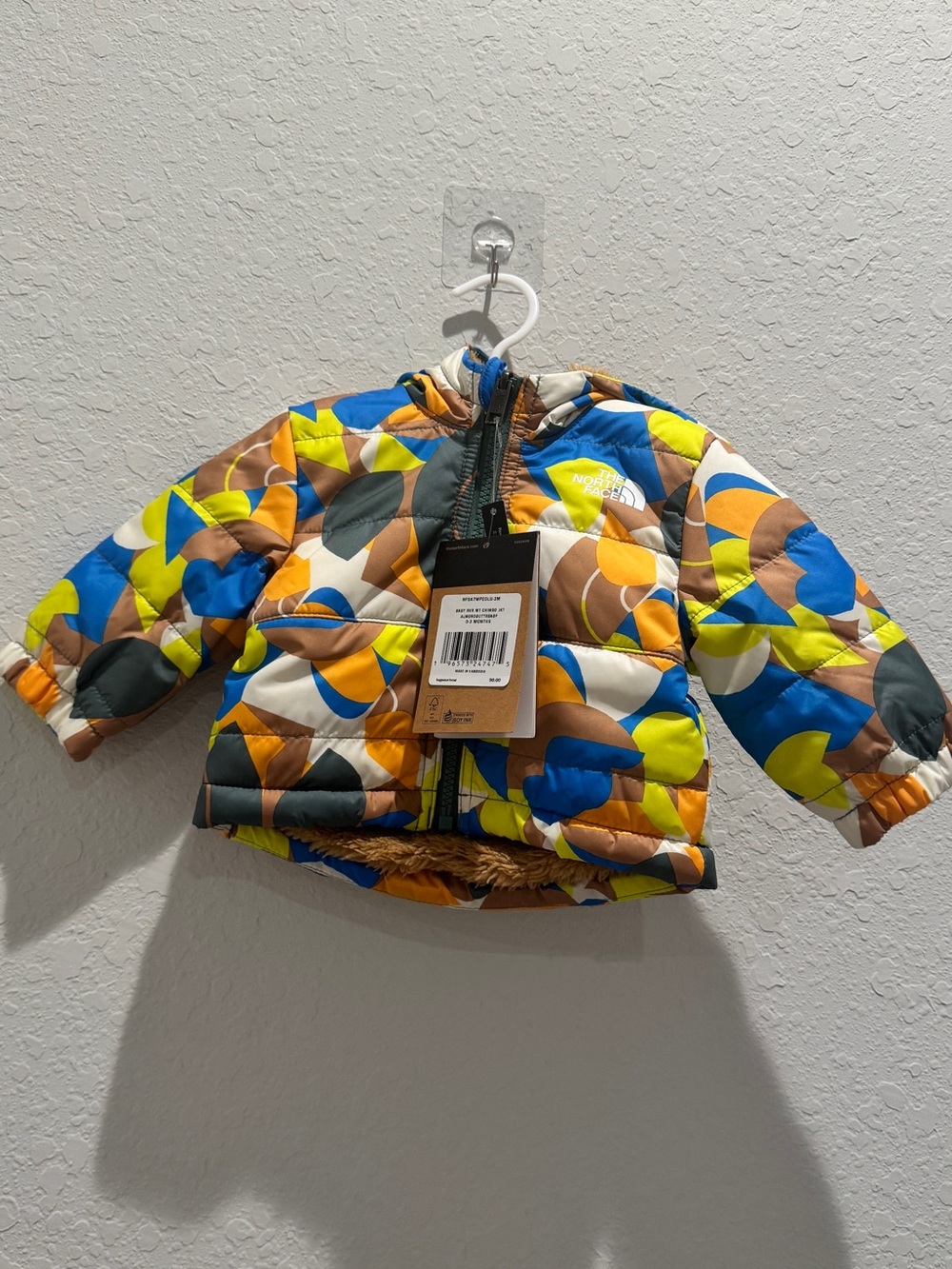 NWT The North Face Baby Reversible Mount Chimbo Full Zip Jacket Size Sz 0-3M
